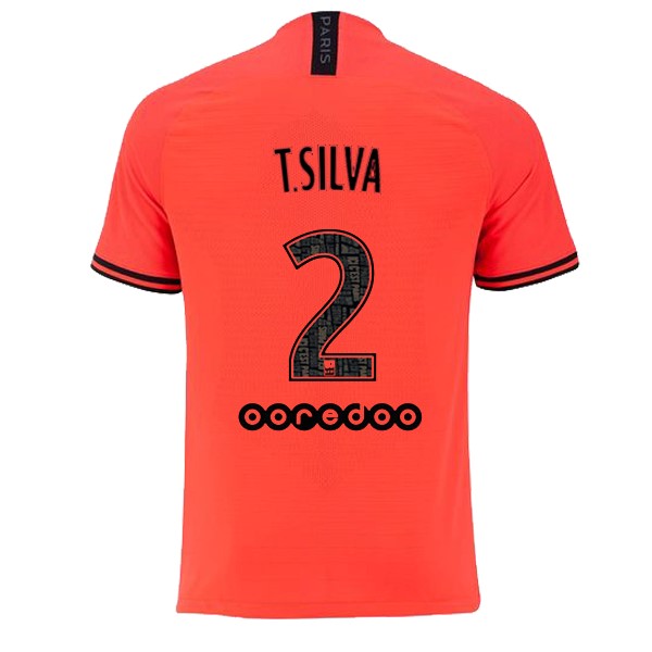 Camiseta Paris Saint Germain NO.2 T.Silva 2ª Kit 2019 2020 Naranja